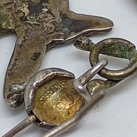 * vintage antique Mexico 925 abalone inlay butterfly earrings - Picture 6 of 6